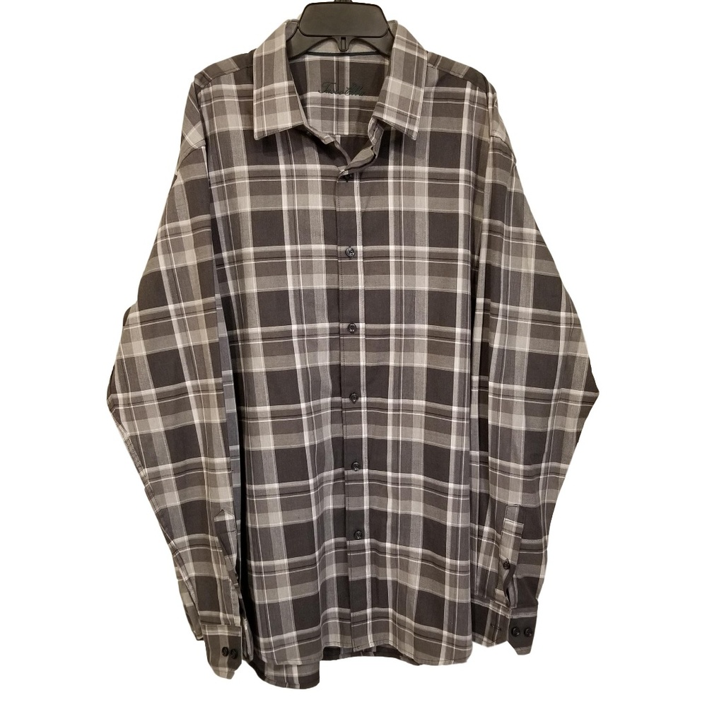 TASSO ALBA Dress Plaid Shirt Flip Cuff XL